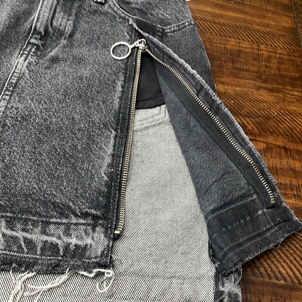 ZARA Distressed Mini Denim Skirt - Picture 11 of 12